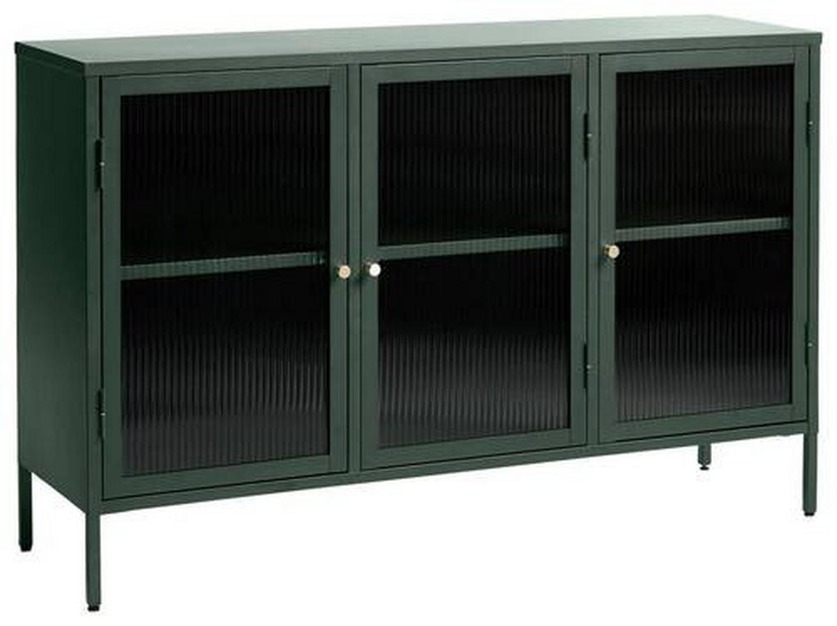 SIDEBOARD Grün, Goldfarben  132/85/40 cm  - Goldfarben/Grün, Design, Glas/Metall (132/85/40cm) - Lomoco