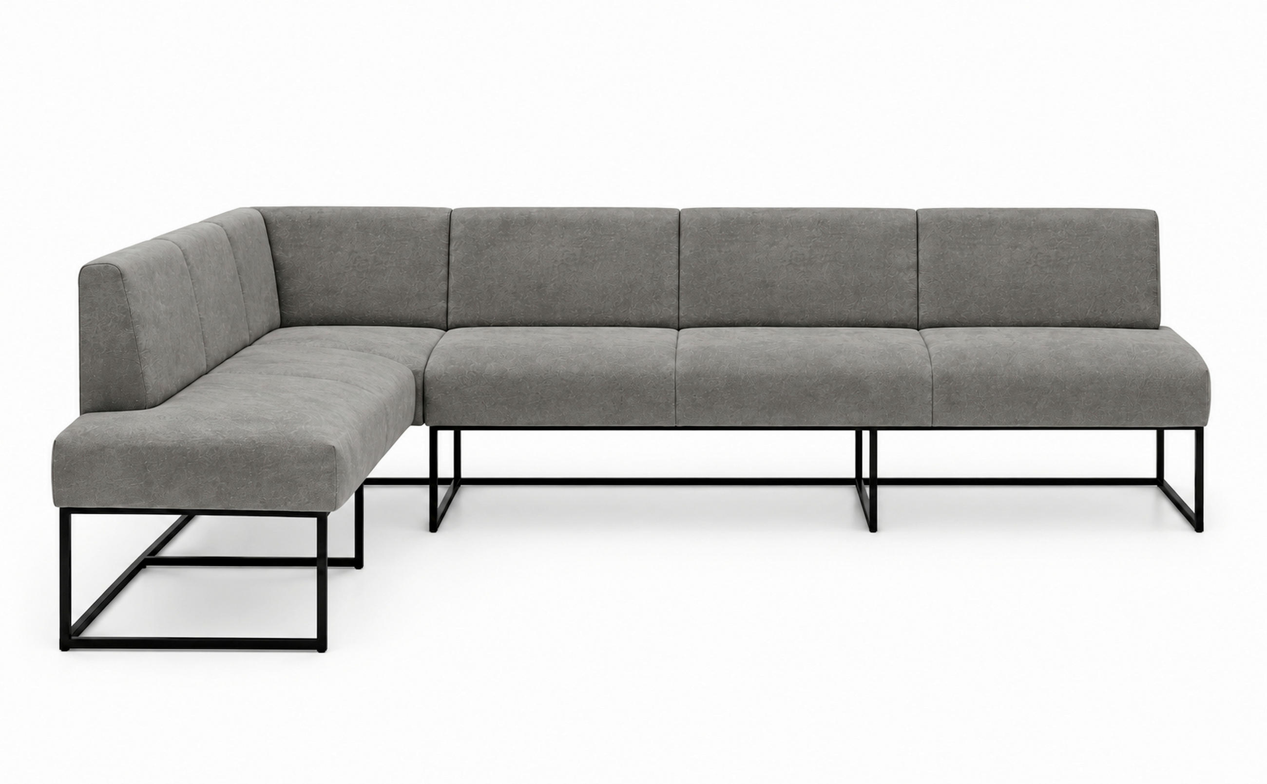 KLUPA KUTNA  siva  drvo, metal, tekstil, drvni materijal      - siva/crna, Moderno, drvni materijal/drvo (265/199cm) - Livetastic