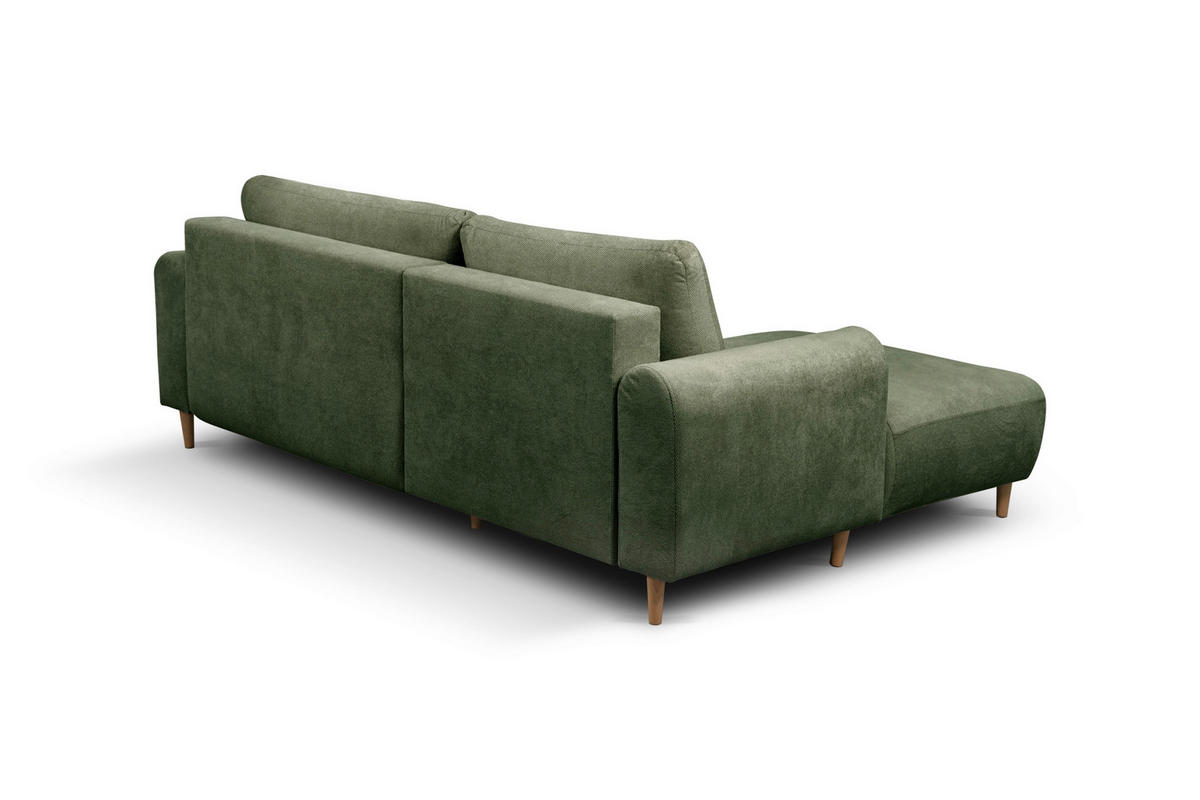 ECKSOFA Struktur Dunkelgrau  - Dunkelgrau/Naturfarben, Design, Holz/Textil (150/230cm) - MID.YOU