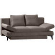 SCHLAFSOFA Cord Taupe  inkl. Bettkasten, Schlaffunktion, Armteilverstellung  - Taupe/Schwarz, Design, Textil/Metall (200/85/90cm) - Novel