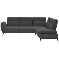 ECKSOFA in Webstoff Dunkelgrau  - Dunkelgrau/Schwarz, Design, Textil/Metall (290/223cm) - Moderano