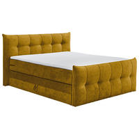 BOXSPRINGBETT 180/200 cm  in Senfgelb  - Senfgelb/Schwarz, Konventionell, Kunststoff/Textil (180/200cm) - Esposa