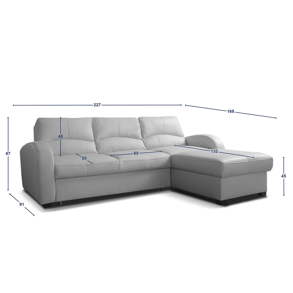 ECKSOFA in Lederlook Echtleder Schwarz  - Schwarz, Design, Leder/Kunststoff (227/168cm) - Livetastic