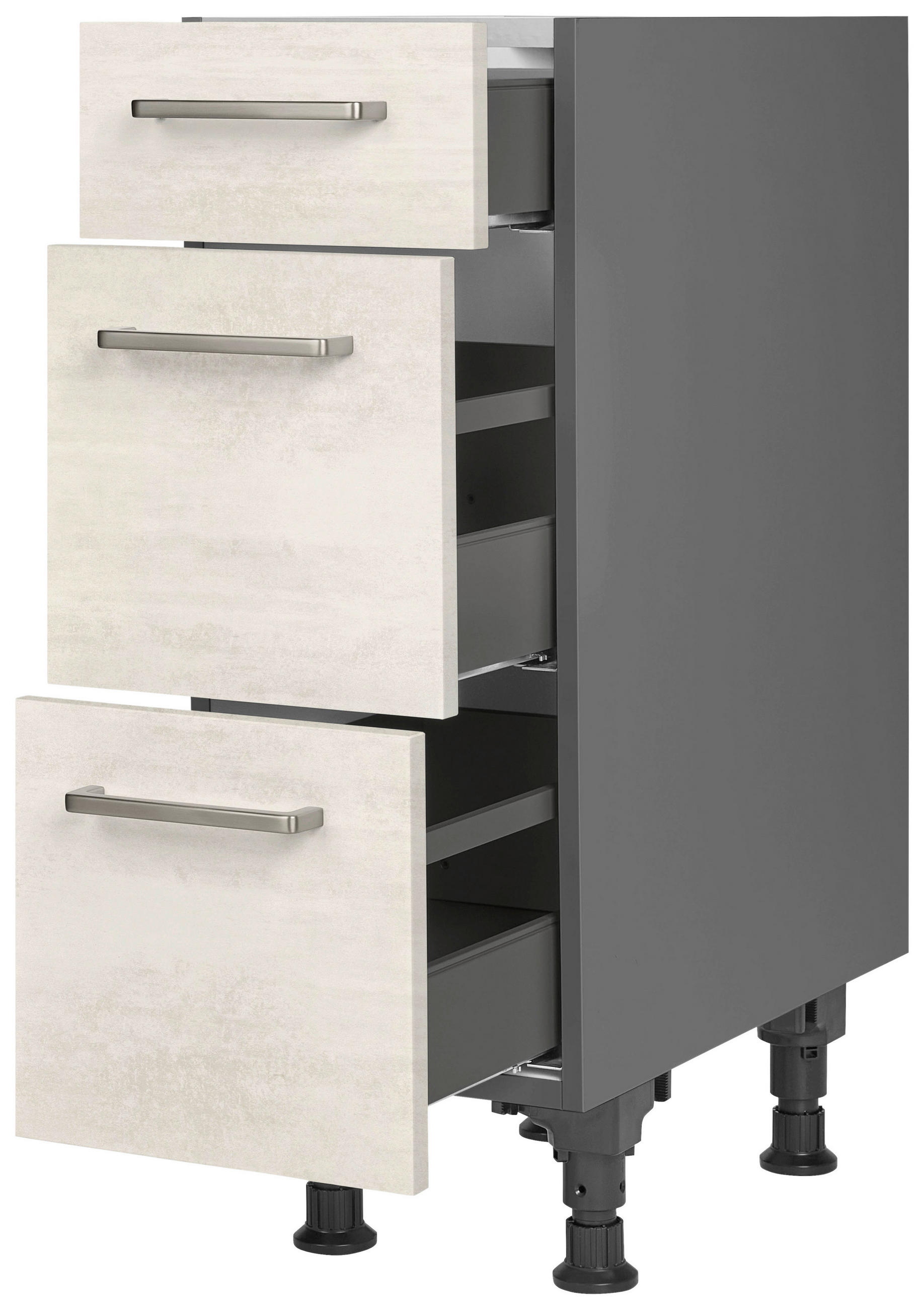 Nobilia Schubkastenunterschrank Riva Weiß 30x87x56 cm