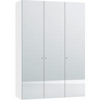 DREHTÜRENSCHRANK 152/220/40 cm,  in Weiß, 3-türig  - Silberfarben/Weiß, Design, Glas/Holzwerkstoff (152/220/40cm) - Jutzler