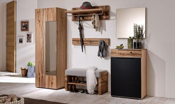 GARDEROBENSCHRANK in 64/194/42,5 cm - Eichefarben/Anthrazit, Natur, Glas/Holz (64/194/42,5cm) - Voglauer