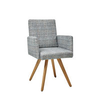 ARMLEHNSTUHL  in Flachgewebe  - Blau/Eichefarben, Design, Holz/Textil (56/92/60cm) - Dieter Knoll