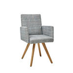 ARMLEHNSTUHL  in Flachgewebe  - Blau/Eichefarben, Design, Holz/Textil (56/92/60cm) - Dieter Knoll