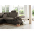 ECKSOFA in Mikrofaser Graubraun  - Wildeiche/Graubraun, Natur, Holz/Textil (286/236cm) - Voleo