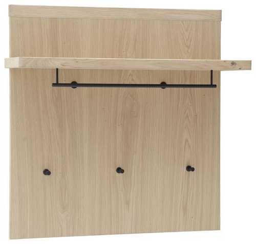 GARDEROBENPANEEL  in 98/93/30 cm  - Eichefarben/Schwarz, Natur, Holz/Metall (98/93/30cm) - Linea Natura