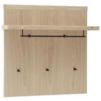 GARDEROBENPANEEL  in 98/93/30 cm  - Eichefarben/Schwarz, Natur, Holz/Metall (98/93/30cm) - Linea Natura