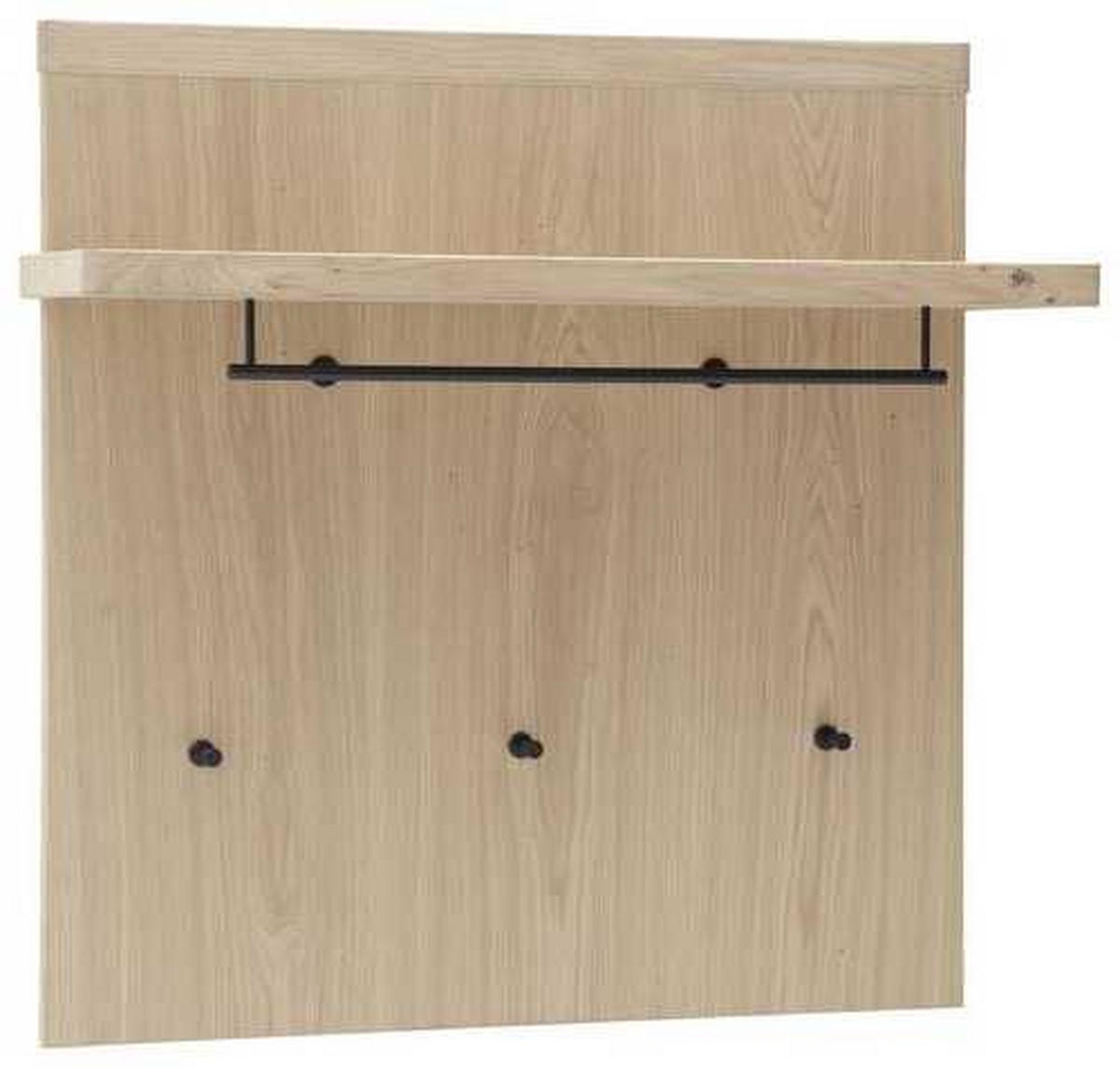 GARDEROBENPANEEL  in 98/93/30 cm  - Eichefarben/Schwarz, Natur, Holz/Metall (98/93/30cm) - Linea Natura
