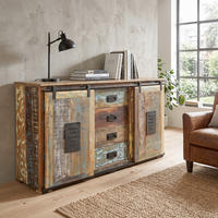 SIDEBOARD  150/81/38 cm 4 Schublade(n)  - Multicolor/Schwarz, Design, Holz/Metall (150/81/38cm) - MID.YOU