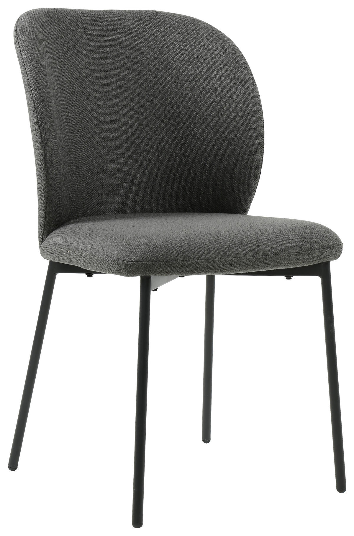 STUHL Leinenoptik Anthrazit, Schwarz Pappel Sperrholz  - Anthrazit/Schwarz, Design, Holz/Textil (49/84,5/58cm) - Carryhome