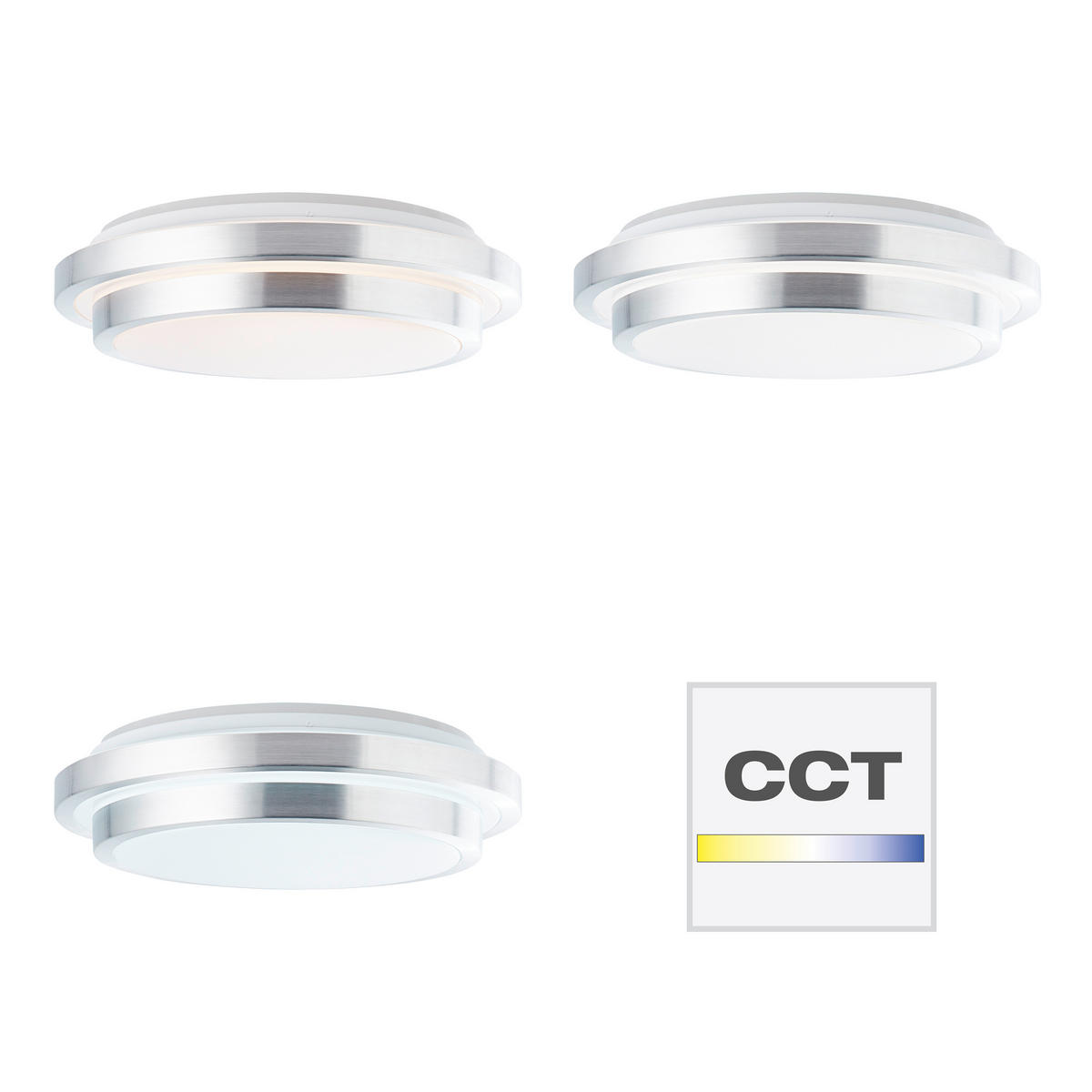 LED-DECKENLEUCHTE 41/12,5 cm   - Silberfarben/Weiß, KONVENTIONELL, Kunststoff/Metall (41/12,5cm) - Brilliant