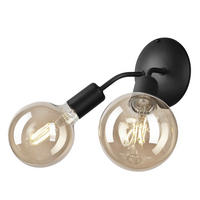 WANDLEUCHTE Viggo 15/23 cm   - Schwarz Hochglanz, KONVENTIONELL, Metall (15/23cm)