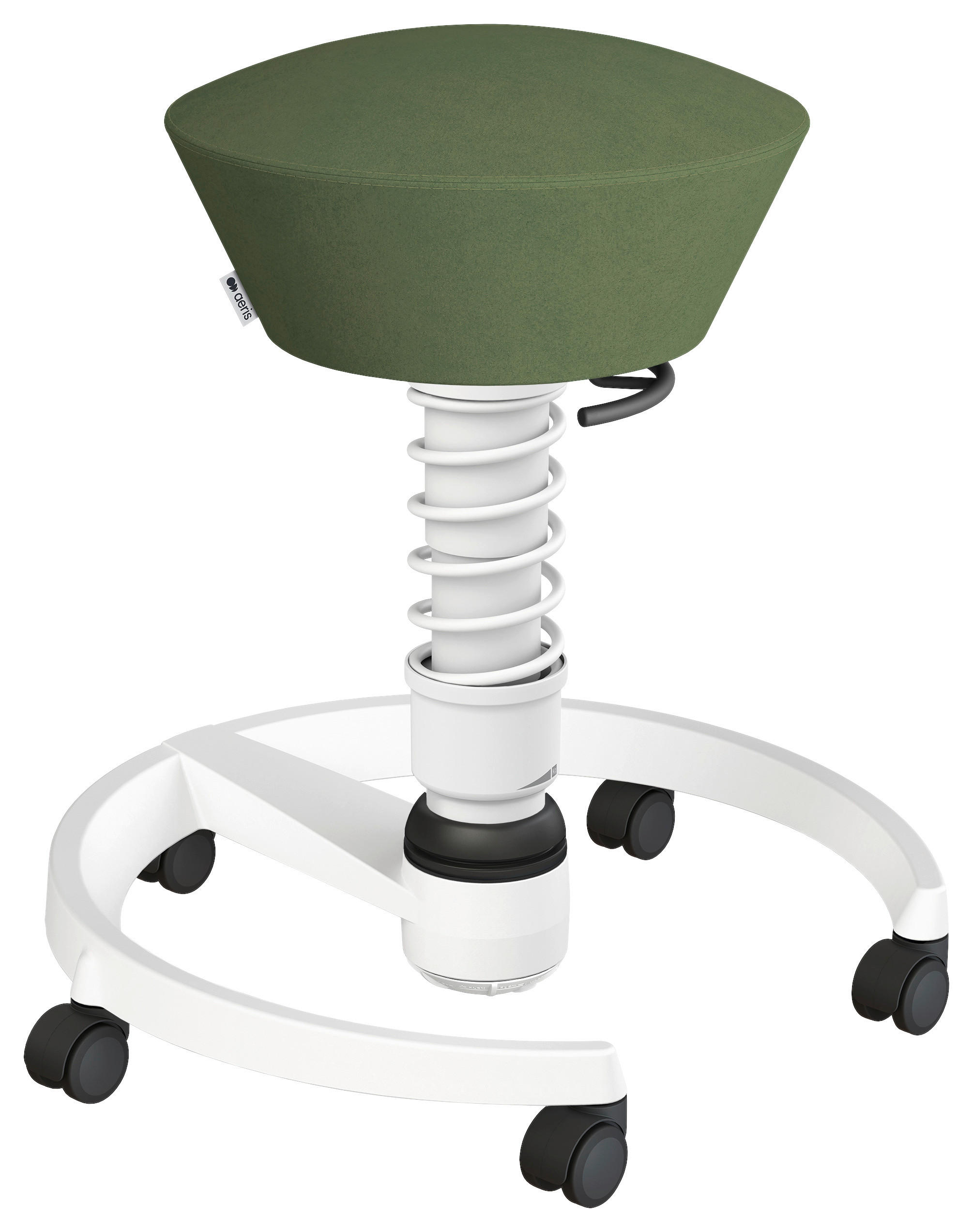 BÜROHOCKER Mikrofaser Grün, Weiß  - Weiß/Grün, Basics, Kunststoff/Textil (55/45,66/55cm) - Aeris