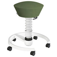 BÜROHOCKER Mikrofaser Grün, Weiß  - Weiß/Grün, Basics, Kunststoff/Textil (55/45,66/55cm) - Aeris