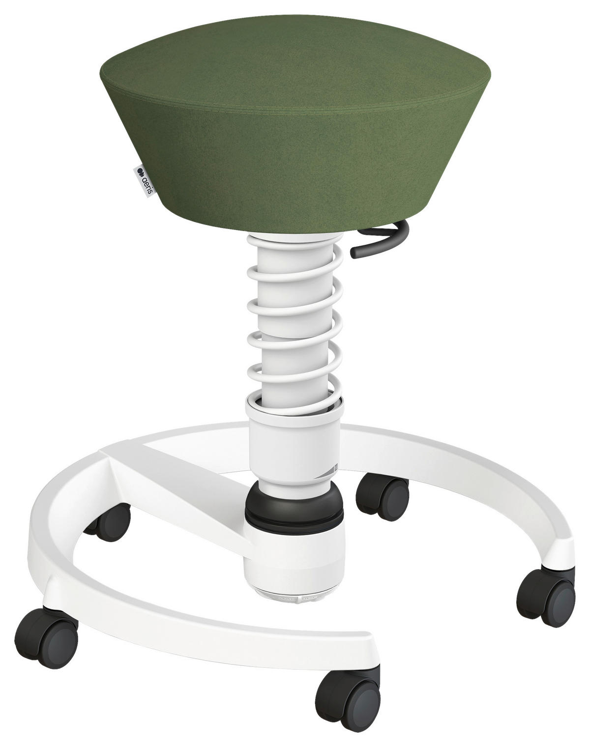 BÜROHOCKER Mikrofaser Grün, Weiß  - Weiß/Grün, Basics, Kunststoff/Textil (55/45,66/55cm) - Aeris