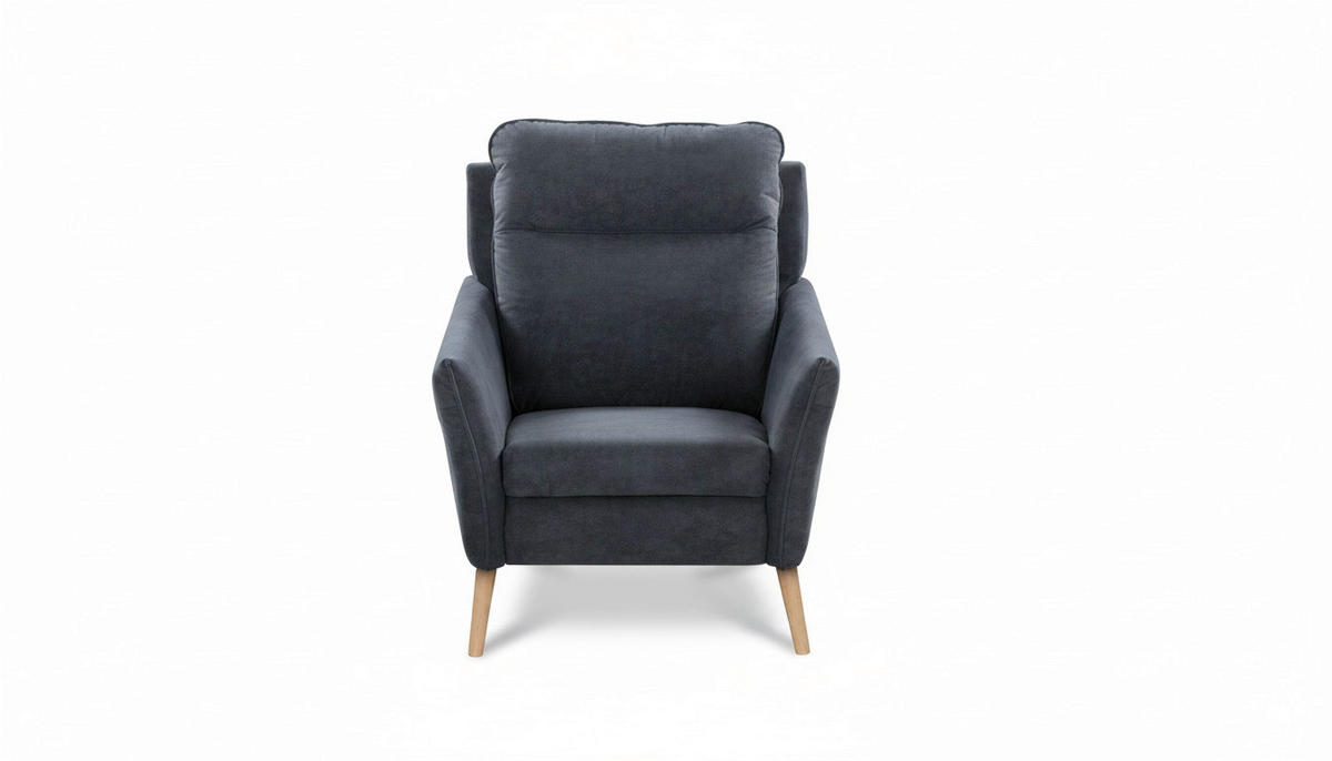 RELAXSESSEL in Textil Blau  - Blau/Buchefarben, Design, Holz/Textil (88/110/92cm) - Livetastic
