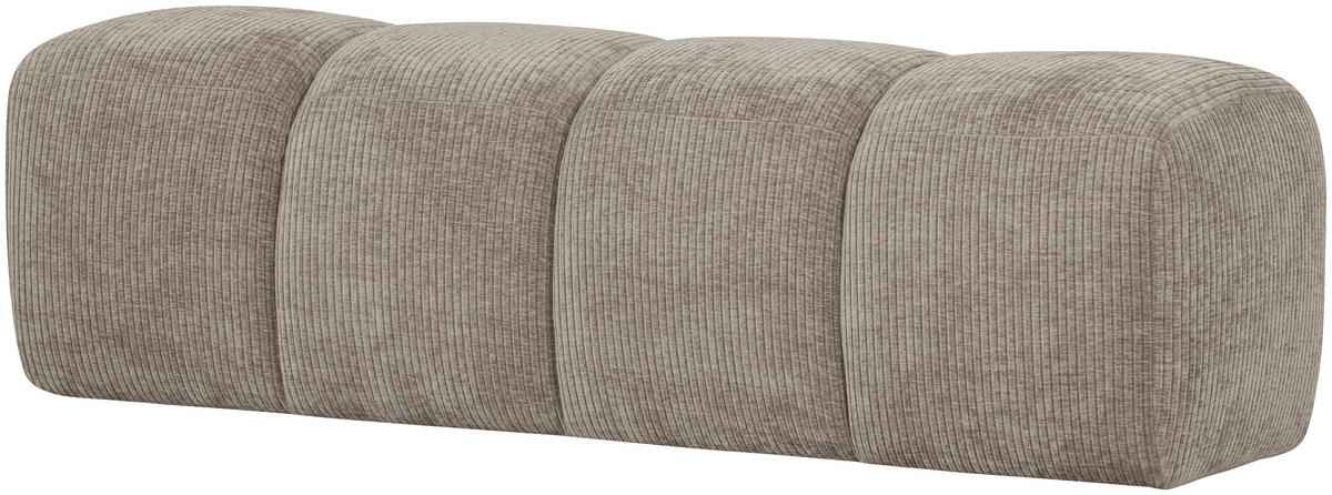 SITZBANK 164/49/45 cm gerippt Sandfarben Kunststoff  - Sandfarben/Schwarz, MODERN, Kunststoff/Textil (164/49/45cm) - Livetastic