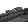 ECKSOFA Anthrazit Mikrovelours  - Anthrazit/Schwarz, KONVENTIONELL, Kunststoff/Textil (274/231cm) - Carryhome