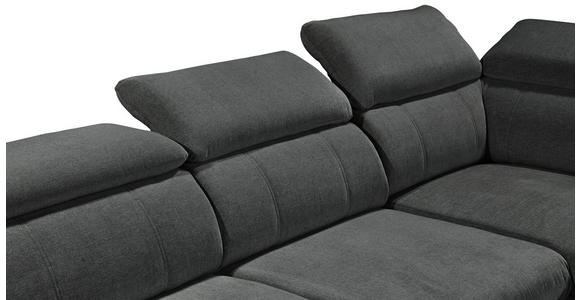 ECKSOFA Anthrazit Mikrovelours  - Anthrazit/Schwarz, KONVENTIONELL, Kunststoff/Textil (274/231cm) - Carryhome