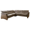 ECKSOFA in Echtleder Dunkelbraun  - Dunkelbraun/Alufarben, Design, Leder/Metall (277/277cm) - Valdera