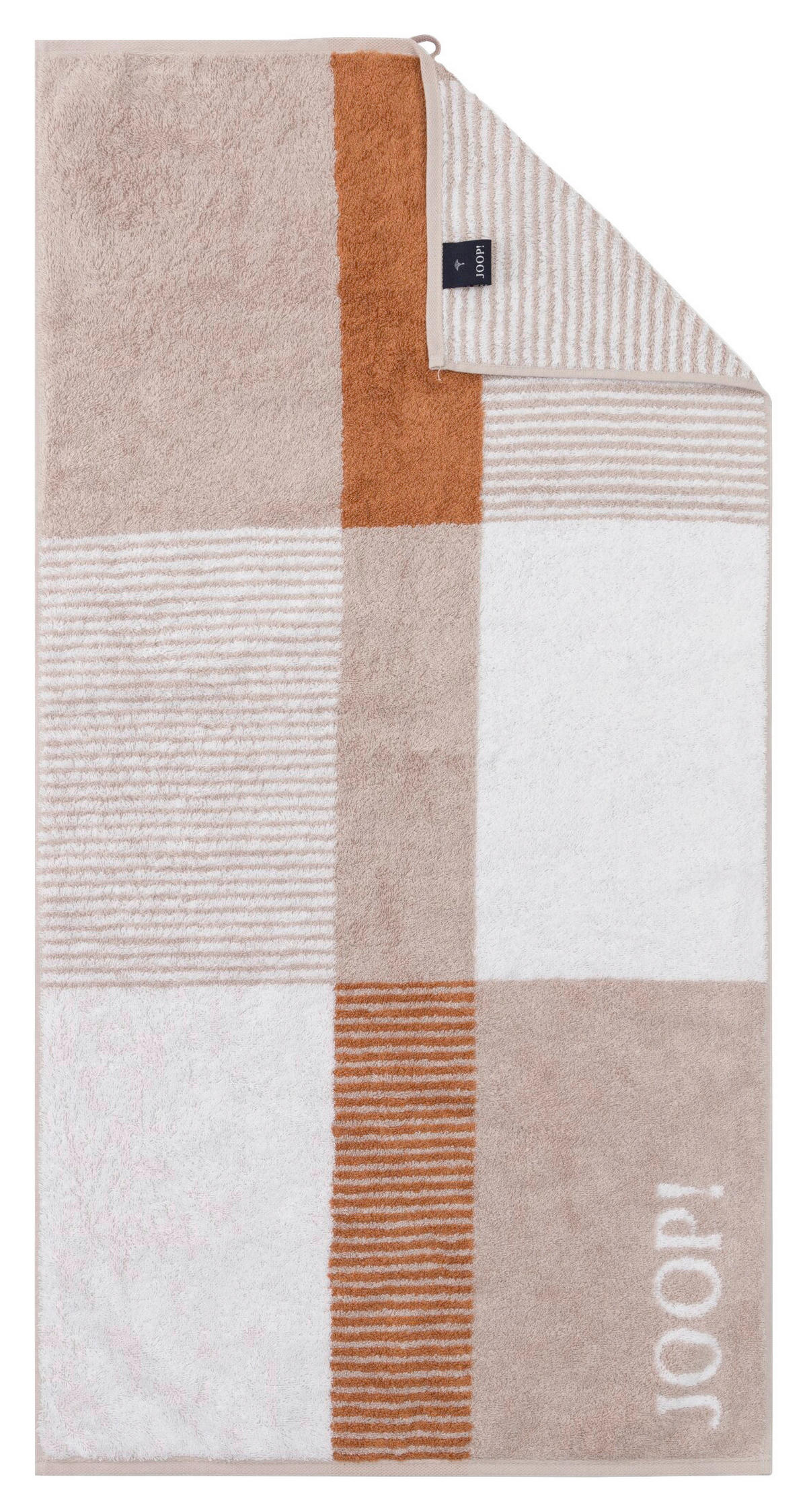 HANDTUCH DIVIDED SQUARES Beige, Naturfarben  - Beige/Naturfarben, Basics, Textil (50/100cm) - Joop!