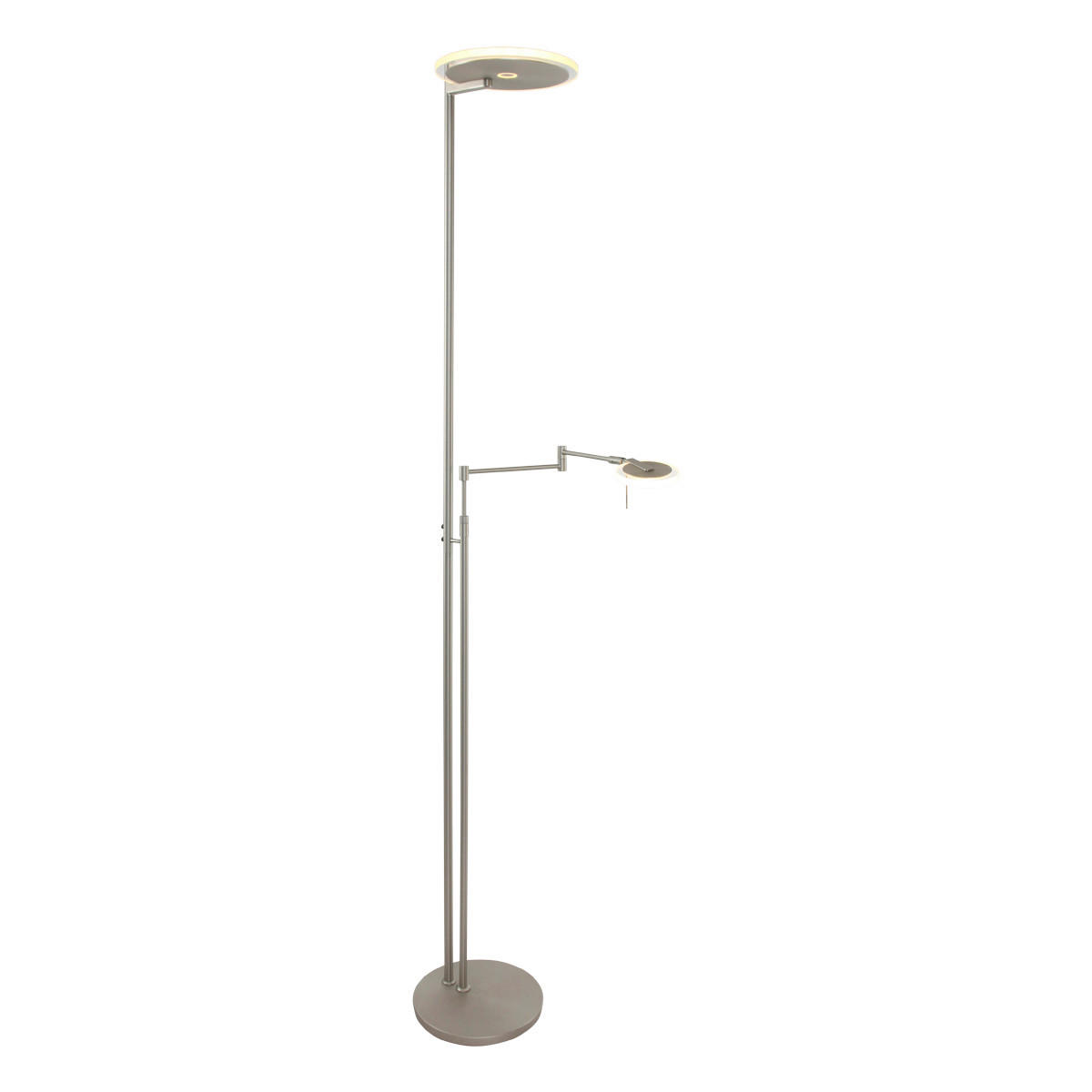 STEHLEUCHTE 58/27/185 cm    - Edelstahlfarben, Design, Glas/Metall (58/27/185cm)