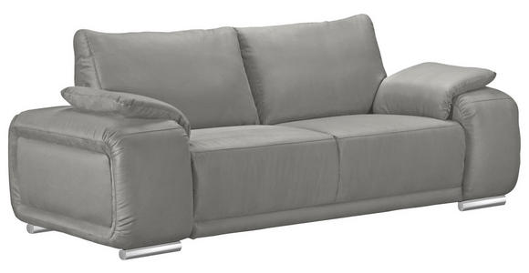 2-SITZER-SOFA Lederlook Hellgrau - Chromfarben/Hellgrau, KONVENTIONELL, Textil/Metall (212/85/95cm) - Carryhome