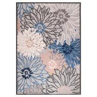 TEPIH ZA UNUTAR./VANJ. UPORAB 240/330 cm   plava, siva  Floral  - siva/plava, Lifestyle, tekstil/plastika (240/330cm)