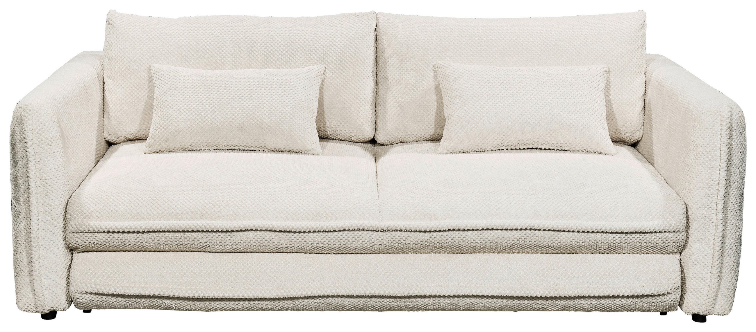 SCHLAFSOFA Mikrovelours Beige  - Beige/Schwarz, KONVENTIONELL, Kunststoff/Textil (237/94/117cm) - MID.YOU