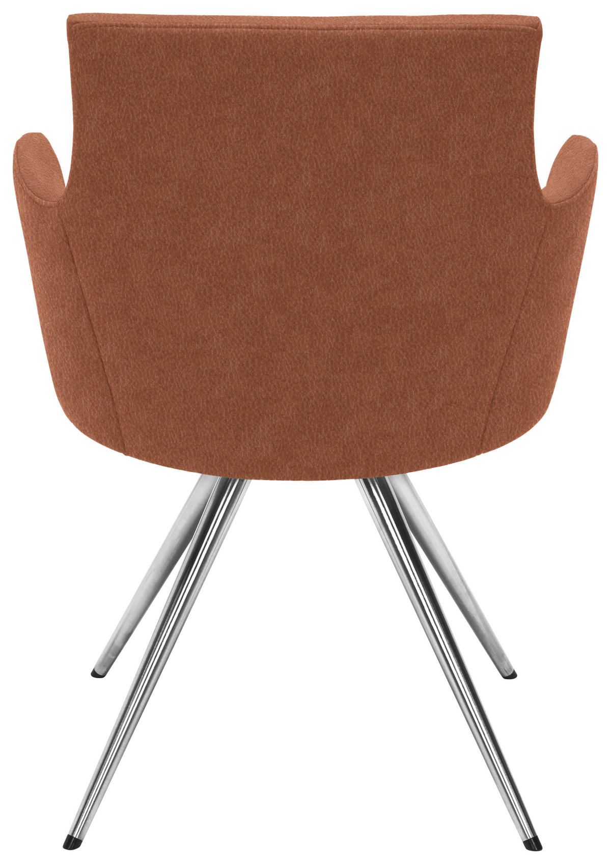 ARMLEHNSTUHL  in Stahl Lederlook, Mikrofaser  - Edelstahlfarben/Cognac, Design, Textil/Metall (60/87/62cm) - Venjakob