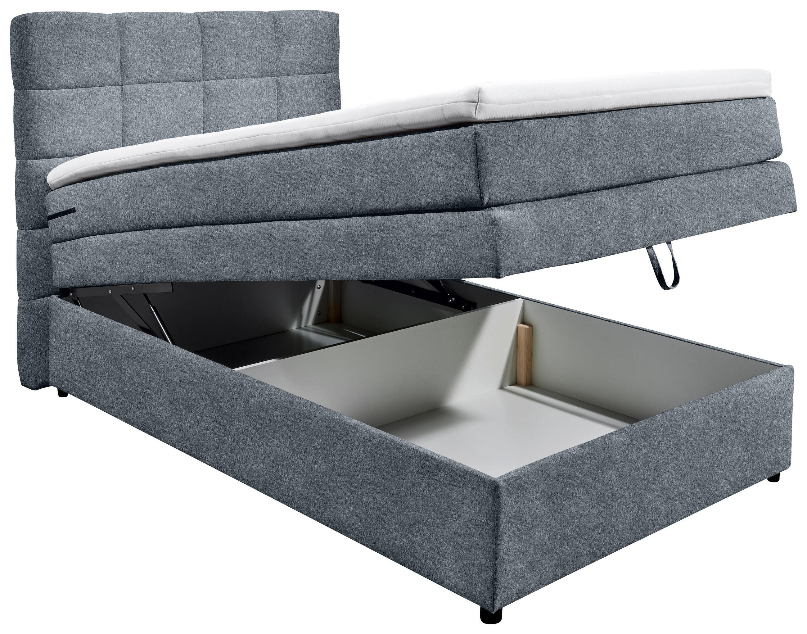 Thumbnail - Mid.you Boxspringbett, Anthrazit, Kunststoff, H2, 7-Zonen, Höhe ca. 16 cm, 120x200 cm, Bettkasten, Matratze, Topper durc...