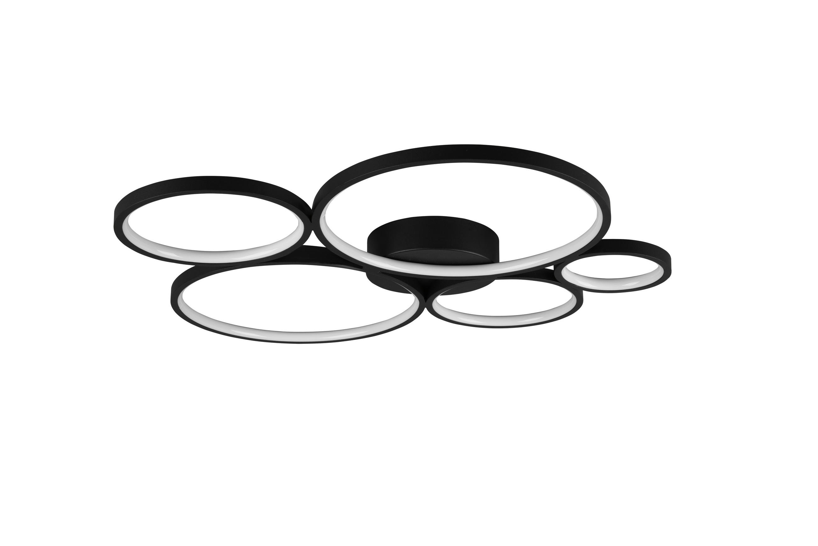 Trio Leuchten Led-Deckenleuchte Rondo Schwarz 53x5.5x59 cm