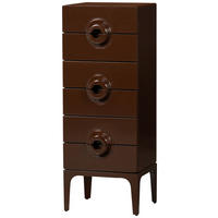 KOMMODE Merge, 44/120/45 cm, 6 Schublade(n)  - Rot/Braun, Design, Holz (44/120/45cm) - Livetastic