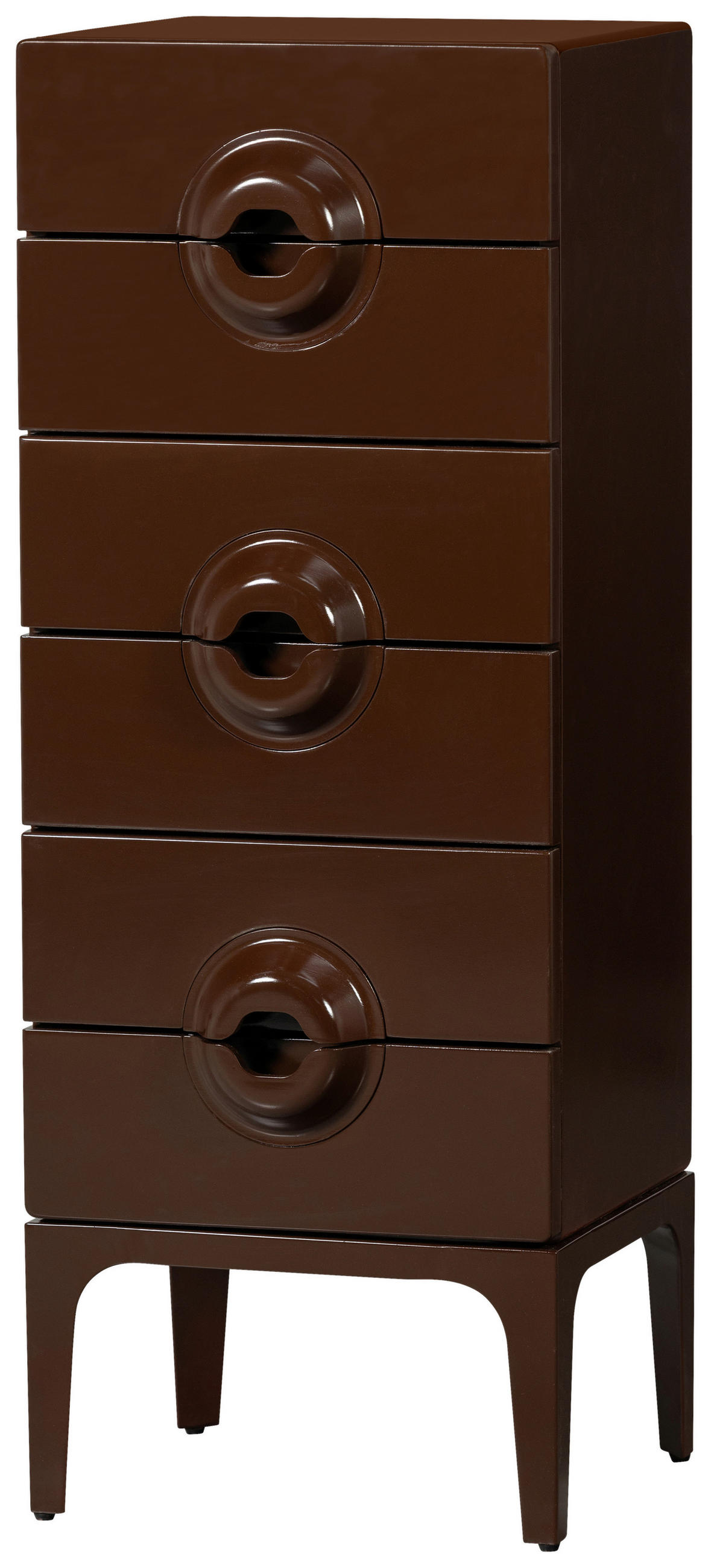 KOMMODE Merge, 44/120/45 cm, 6 Schublade(n)  - Rot/Braun, Design, Holz (44/120/45cm) - Livetastic