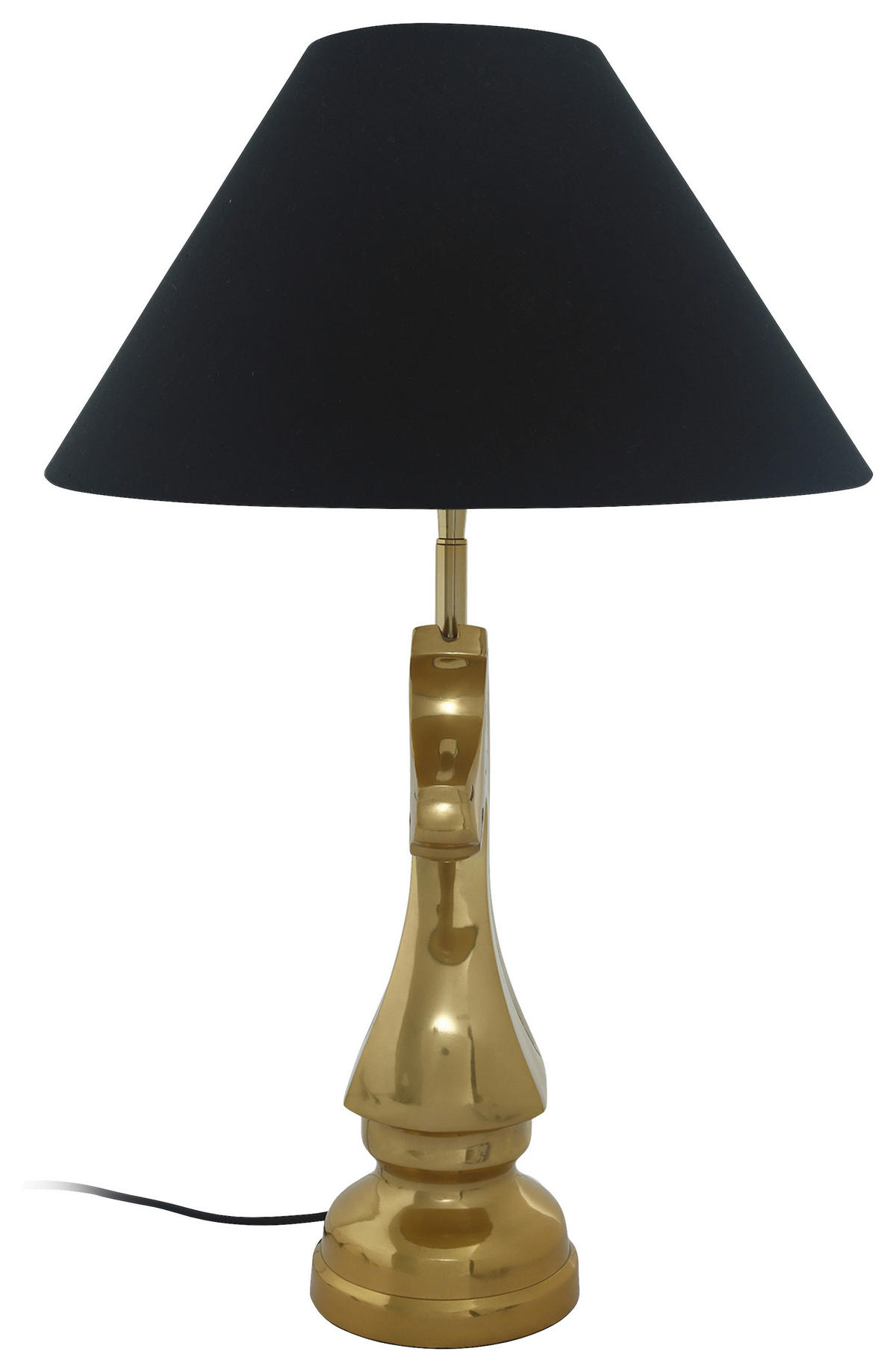 STOLNÍ LAMPA, E27, 40/14/62 cm - černá/barvy zlata, Basics, kov/textil (40/14/62cm) - MID.YOU
