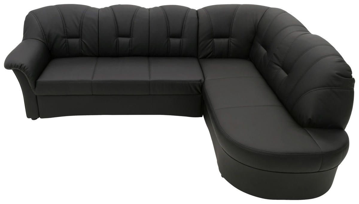ECKSOFA in Lederlook Schwarz  243/180 cm  - Schwarz, KONVENTIONELL, Kunststoff/Textil (243/180cm) - MID.YOU