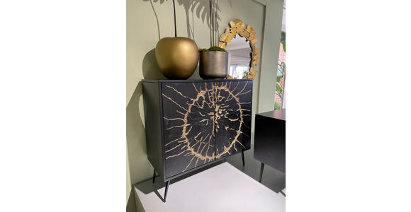 KOMMODE in 90/90/40 cm - Goldfarben/Schwarz, Design, Holz/Metall (90/90/40cm) - Landscape