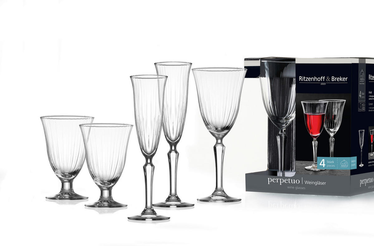 GLÄSERSET Perpetuo  4-teilig  - Klar, KONVENTIONELL, Glas (0,33l) - Ritzenhoff Breker
