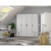 DREHTÜRENSCHRANK  in Weiß  - Weiß/Grau, MODERN, Holzwerkstoff/Kunststoff (187/194/53cm) - Rauch Möbel