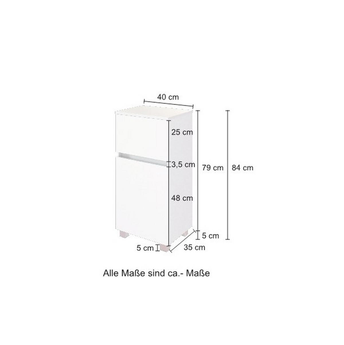 UNTERSCHRANK in   - Eichefarben/Silberfarben, Konventionell, Holzwerkstoff (40/79/35cm) - Held