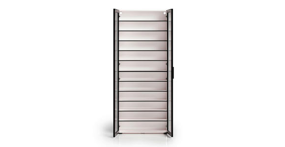 SCHUHSCHRANK  in 80/200/34 cm  - Kaschmir/Schwarz, Design, Glas/Holzwerkstoff (80/200/34cm) - Voleo