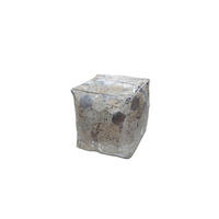 POUF in Grau, Silberfarben Leder  - Silberfarben/Grau, Design, Leder (45/45/45cm) - Kayoom