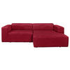 ECKSOFA BASMA in Cord Rot  298/175 cm  - Rot/Schwarz, Design, Kunststoff/Textil (298/175cm) - P & B