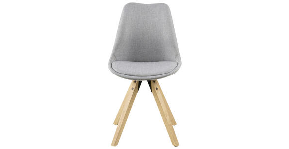 STUHL Webstoff Grau - Eichefarben/Grau, Design, Holz/Textil (48/85/55cm) - Carryhome