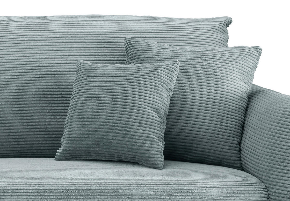 ECKSOFA in Cord Hellblau  - Schwarz/Hellblau, Design, Textil/Metall (178/264-302cm) - Livetastic