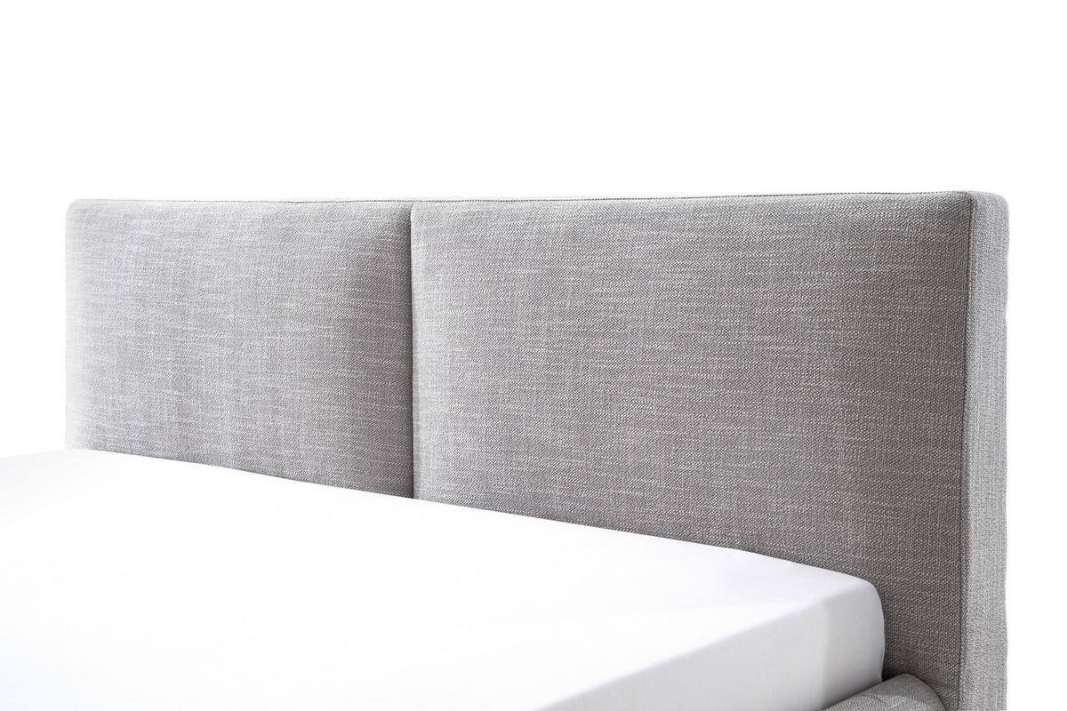 POLSTERBETT 180/200 cm,  in Hellgrau, Bettkasten, Lattenrost,  - Hellgrau/Naturfarben, MODERN, Holz/Textil (180/200cm) - Livetastic